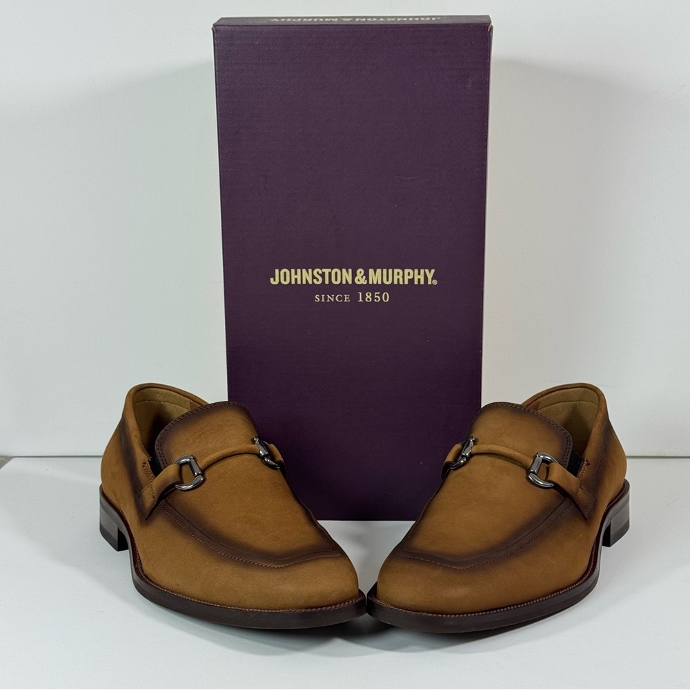 Johnston & Murphy Everett 594684 Men’s Tan Snuff NuBuck  Loafers Size 9